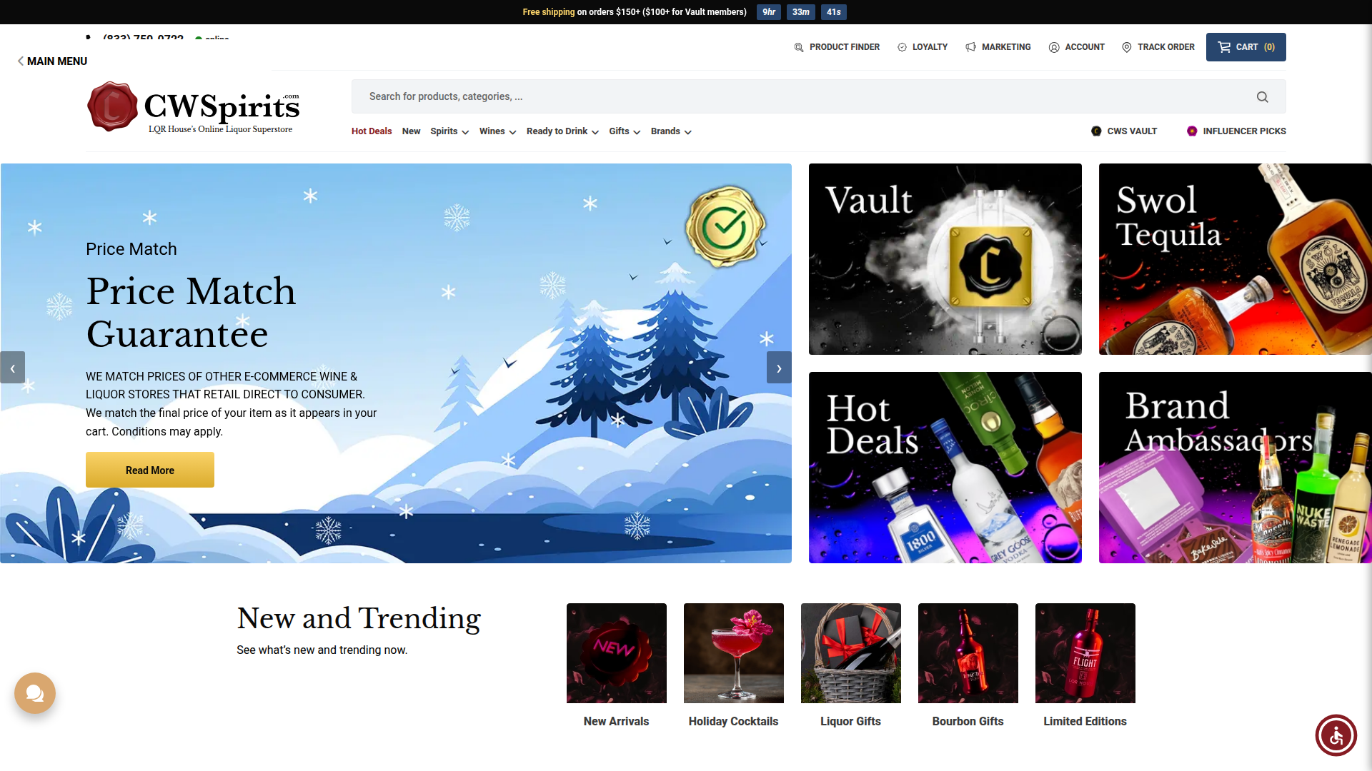 CW Spirits website